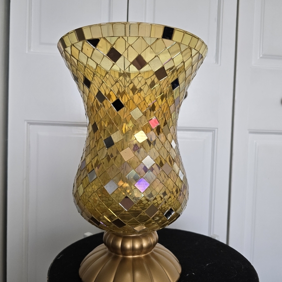 Partylite Global Fusion 12" Hurricane Candleholder Vase Mosaic Design - Picture 6 of 9